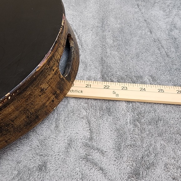 Olde World Style Brown Vintage Serving Tray Handles and Elephant Design - Picture 5 of 12